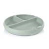 JANE BLW silikonski okrugli tanjur s odjeljcima i vakuumom, Mint