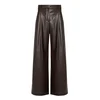 BOSS Hlače iz umetnega usnja Tiana4-M 50564757 Rjava Regular Fit