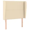 Vidaxl Vzglavje z ušesi krem 93x23x118/128 cm blago