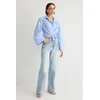 Trendyol Light Blue Binding Detailed Regular Regular Pattern Woven Shirt