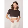 Trendyol Milla Ženska majica Thmss24Ts00001, Smeđa