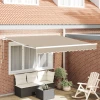 Skrovita tenda Bež 350 x 250 cm Poliester i aluminij