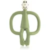 Matchstick Monkey Teething Toy and Gel Applicator grizalo s krtačko 2v1 Olive 1 kos