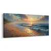 Slika zlata svetloba na plaži - 120x60