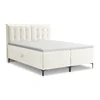 Kremno bela boxspring postelja s prostorom za shranjevanje 180x200 cm Mikana – Makamii