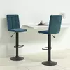 Vidaxl vidaXL Barski stoli, komplet 2 kosov, modri, oblazinjeni z žametom