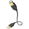 Inakustik USB 2.0 priključni kabel [1x USB 2.0 vtič A - 1x USB 2.0 vtič B] 1 m črn pozlačeni zatiči Inakustik