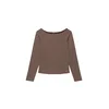 Superdry & Co Majica Bardot čokolada / bela