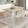 Costway Raztegljiva jedilna miza 158x70x76 cm bela