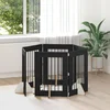 vidaXL Vrata za pse z stojali 6 pcs Črni hrast 60 x 80 cm