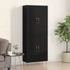 Highboard 2 pcs Crni hrast Inženjersko drvo i staklo