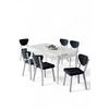 HANAH HOME Rasklopivi trpezarijski sto i stolice (7 delova) Exve White Anthracite