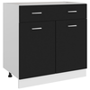 VIDAXL spodnja omarica s predalom črna 80x46x81,5 cm