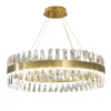 Amsterdam - Lestenec 80cm, Ring 3 LED barve 80W, Medenina, K9 Kristal