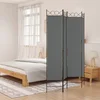 Sobna pregrada s 4 panela antracit 160 x 200 cm od tkanine