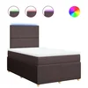 Vidaxl Box spring postelja z vzmetnico temno rjava 120x190 cm blago