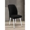 Hanah Home set trpezarijskih stolica Platinum 6 kom, crna tkanina Jerry, bele metalne noge