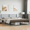 Metalni okvir za krevet s uzglavljem crni 200x200 cm