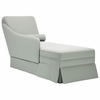Počivaljka baršun valjkastim jastukom&rukonaslonom svijetlosiva