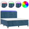 Vidaxl Box spring postelja z vzmetnico LED temno modra 160x200cm žamet