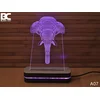 Black Cut 3D Lampa Slon, Roze
