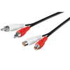PremiumCord Kabel 2x Cinch-2x Cinch, M/F 15m