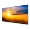tulup.si Slika na steklu Mountain sun oblaki landscape 140x70 cm 4 obešalnika