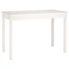 Vidaxl Jedilna miza bela 110x55x75 cm trdna borovina