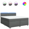 Vidaxl Box spring postelja z vzmetnico temno siva 180x200 cm blago