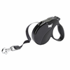 Povodec Amigo Small do 15 kg - 5 m trak, črn