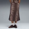 PUMA T7 Leo Luxe Track Midi Skirt Women, Clothing, Black, XS