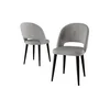 Hanah Home set trpezarijskih stolica Pane 2 kom, siva tkanina Babyface, crne metalne noge
