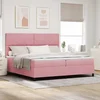 vidaXL vidaXL Postelja z vzmetnico Roza 200x200 cm Žamet, (22051784)