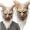Korbi Latexová maska – Krampus/Diabol/démon s rohmi, kostým na Halloween alebo tematickú párty