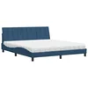Vidaxl Postelja z vzmetnico Hanko modra 180x200 cm blago