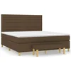 Vidaxl Box spring postelja z vzmetnico temno rjava 180x200 cm blago