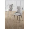 HANAH HOME Set stolica (4 komada) Alpa Grey Chrome