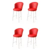 HANAH HOME Set 4 barske stolice Uras Red White