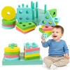 Leseni bloki ECO SORTER pastelni mali LOGIČNA UGANKA