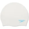 Speedo plain moulded silicone junior cap white