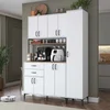 Hanah Home JE266 višenamenski ormarić 160 × 218,6 × 45 cm, bela/orah