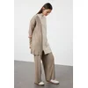Trendyol Mink Color Block Sweater-Pants Knitwear Top-Top Set