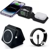 ANFIL Zložljiv brezžični polnilec 3-v-1, 15W Hitro polnjenje, MagSafe združljiv z iPhone 12 in novejšimi, Apple Watch, AirPods, Zložljiv in prenosljiv dizajn, z USB C kablom, bela