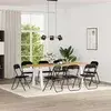 vidaXL Zloženi jedilni stol 8 pcs Črna 48 x 44 x 78 cm Jeklo in Samet
