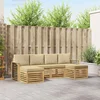 Setovi sofa s jastukom 6 pcs Bijela i bež Poliester