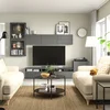 BESTA TV komb.odlaganje/staklena vrata, tamnosiva Lappviken/Sindvik tamnosiva, 300x42x211 cm