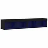 Vidaxl Komplet TV omaric z LED 2 szt. Črni hrast 80 x 30 x 30 cm