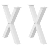 Noge za blagovaonski stol X-oblik 2 kom Bijele 70 x (72-73) cm Čelik