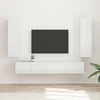 Set TV komoda Zidne 3 pcs Visoki sjaj bijela Konstruirano drvo