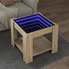 Stolić za kavu LED boja hrasta 53x53x45 cm konstruirano drvo
